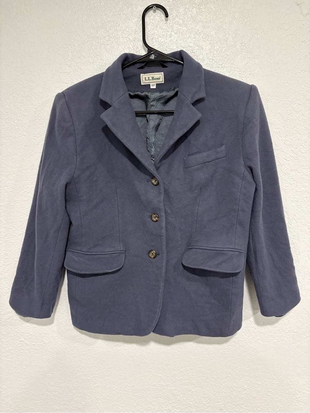L.L. Bean Women's Dark Blue Fleece Blazer Jacket